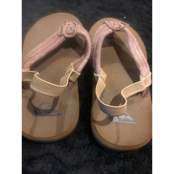 Quicksilver Toddler baby size 6 6c brown Flip flops Sandals - Picture 4 of 4